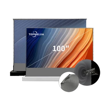 XSTROMSON 100-дюймовый электрический напольный проекционный экран ALR Портативный самоподъемный перфорированный акустически прозрачный экран