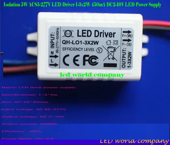 Светодиодный драйвер постоянного тока 1-3x2 Вт 450 мА 3-10 В 2 Вт 4 Вт 6 Вт 450 мА Переменного-постоянного тока Внешняя лампа COB Источник питания Освещение