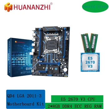 Комплект материнской платы HUANANZHI X99 QD4 LGA 2011-3 XEON с процессором Intel E5 2670 V3 и комбинированным набором памяти 2 *8G DDR4 RECC M.2 NVME NGFF SATA