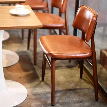 Скандинавский обеденный стул Кухонная мебель Американские обеденные стулья в стиле ретро Промышленный кованый стул для домашнего ресторана Креативный стул