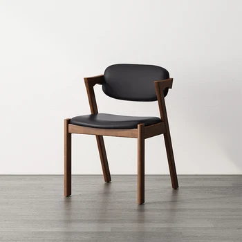 Офисные стулья для мероприятий, Кафе-бар, Подставка для рук из массива Дерева, Кожаное Одноместное Современное Роскошное кресло Nordic Sillas De Comedor Hoom Furniture