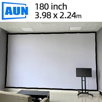 Обновление экрана проектора AUN 180 дюймов, Более Толстый Экран проектора для Видеоигр, Настройка наилучшего размера, подходящего для домашнего кинотеатра 1080P 4K