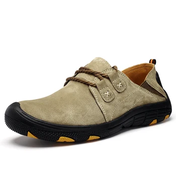 Мужские кроссовки, мужские замшевые туфли большого размера 38-48, мужские кожаные кроссовки, повседневная мужская вулканизированная обувь для пеших прогулок.