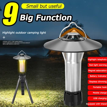 3000 мАч Перезаряжаемый фонарь для кемпинга, Портативный фонарь для кемпинга на открытом воздухе, магнит, Аварийный Мощный светодиодный фонарик, подвесной светильник для палатки