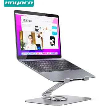 Подставка для ноутбука, стойка для стола, вращение на 360 градусов, Многоугольная регулировка высоты, Алюминиевая подставка для компьютера MacBook Air Dell HP Xiaomi Huawei