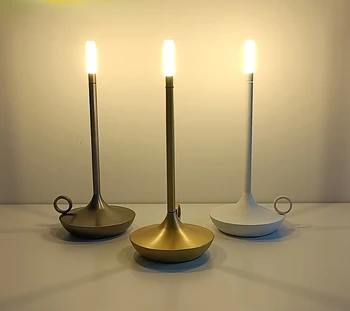 Металлическая Железная Художественная свеча Ночник Настольная лампа для спальни Зарядка Беспроводной сенсорной лампы Кемпинговая свеча Креативный свет