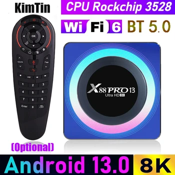 Новый Smart TV Box X88 Pro 13b Android 13 8K TV Box 4G 64G RK3528 WiFi6 Двойной Wifi TV Box 2023 PK Android 12 6K Телеприставка