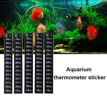 1 шт. Водонепроницаемый аквариумный термометр ЖК-дисплей для аквариума с полосой температуры Цифровой дисплей Температуры аквариума