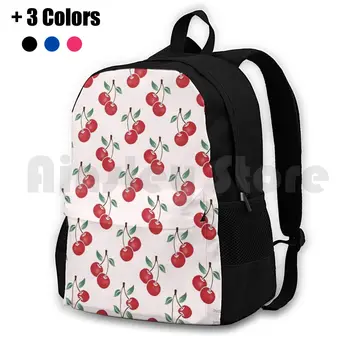 Рюкзак для походов на открытом воздухе с рисунком вишни, водонепроницаемый рюкзак для кемпинга, узоры для путешествий, Вишня, Вишни, Фрукты, Розово-красный