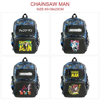 Рюкзак Chainsaw Man, USB-аниме, холщовая зарядка, повседневная школьная сумка на молнии, сумки через плечо, Mochila, Дорожная сумка для ноутбука, рюкзак Унисекс