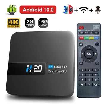 Smart Android TV Box Android 10.0 H20 2GB 16GB 4K HD H.265 Медиаплеер TV Box Android 3D Play Store Очень Быстрая телеприставка 1080P