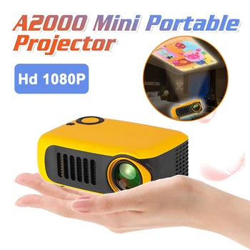 Мини светодиодный проектор A2000 с поддержкой 1080P, портативное проводное зеркало Proyector Movie для домашнего кинотеатра iPhone, совместимое с HDMI