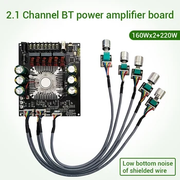ZK-HT22 Модуль Усилителя Bluetooth Свинцового Типа 2.1-Канальный TDA7498E Тональный Сабвуфер 160WX2 + 220W Аудиоусилитель