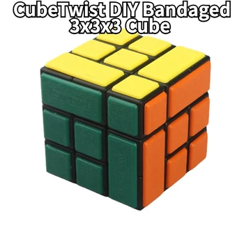 [Funcube] CubeTwist DIY Перевязанный Кубик 3x3x3 Черного Цвета с Пластиковым Комплектом 3x3 Профессиональные Волшебные Игрушки-Головоломки Cubo Magico для Детей