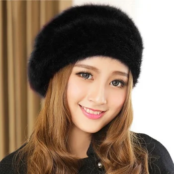 Женская зимняя корейская версия, женская универсальная осенне-зимняя шапка-берет из искусственного меха кролика, теплая и утолщенная
