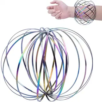 Волшебный браслет Весна в 3D металл потока кольца антистресс цвет жидкости интерактивный браслет Браслет детей снять стресс игрушка