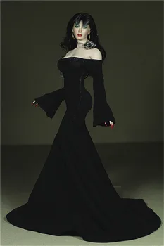 Черная роза 1/6 Масштаба С двумя рукавами и волочащейся юбкой Платье для 12-дюймовых игрушек-экшн-фигурок Phicen Tbleague JIAOUL Doll toy