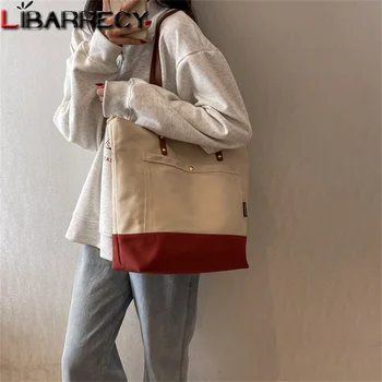 Женская сумка через плечо большой емкости с панелями, многофункциональные высококачественные холщовые женские сумки-мессенджеры, модная новая женская сумка
