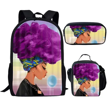 Наборы школьных сумок для детей в африканском стиле для девочек, черная Волшебная сумка для книг в стиле Афро для девочек, детские школьные сумки, ранец
