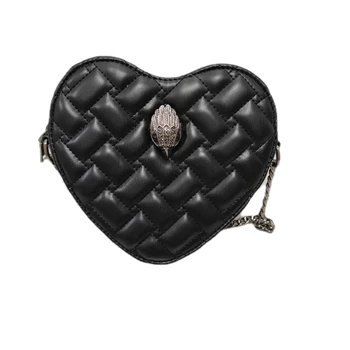 Новая дизайнерская сумочка в форме сердца, женская классическая вечерняя сумочка, значок с металлическим логотипом Eagle, черная металлическая сумочка, сумка через плечо