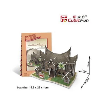 3D головоломка T60 Индонезийская Такая Сделай САМ, Креативный подарок, Развивающие игрушки, тур по миру, конструкторская бумажная модель