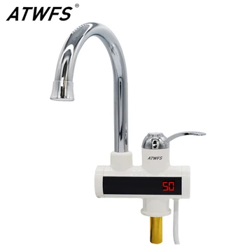 Водонагреватель ATWFS 220 В, Кухонный электрический водонагреватель мгновенного действия без бака, Индикация температуры Горячей воды 3000 Вт