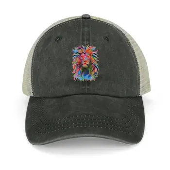 Ковбойская шляпа с изображением льва, черное аниме, Женский пляжный козырек, Мужской