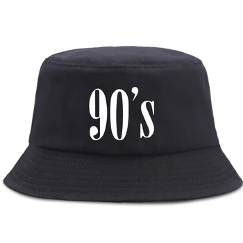 Женская панама с простым буквенным принтом 90-х, Хлопковая трендовая повседневная мужская шляпа, уличная дышащая модная крутая кепка унисекс
