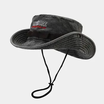 Весенняя хлопковая широкополая шляпа с вышивкой буквами, шляпа рыбака, солнцезащитная кепка для путешествий на открытом воздухе для мужчин и женщин 139