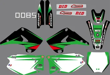 0085 мотоциклетная команда Графика и фоны Наборы наклеек для Kawasaki KX125-250 2003-2012