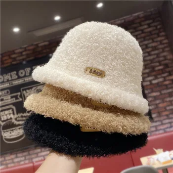 Шляпа осенне-зимняя женская верхняя шляпа из овечьей шерсти с милым лицом, шляпа рыбака, теплая женская универсальная зимняя шляпа для бассейна, прилив