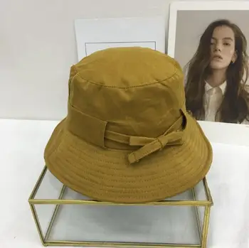 Новая рыбацкая кепка в корейском стиле, женские однотонные хлопковые солнцезащитные кепки для отдыха, складные солнцезащитные шляпы