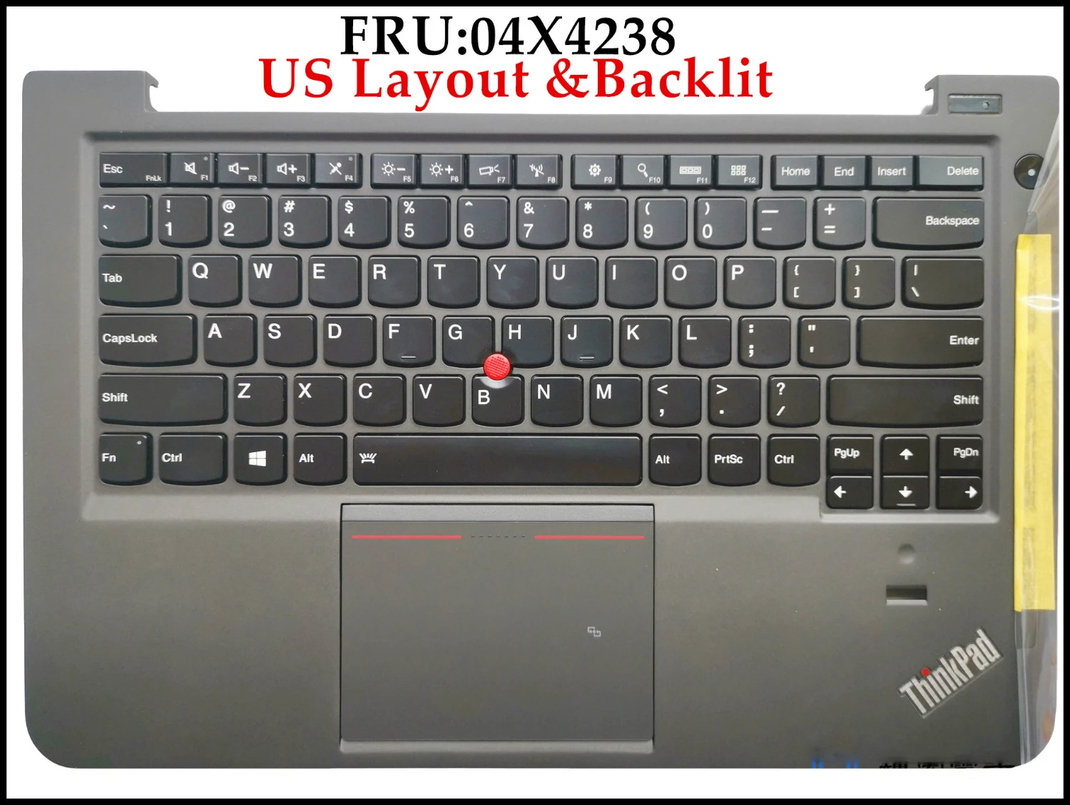 Высококачественная клавиатура 04X4238 для ноутбука Lenovo Thinkpad S3-S431 S3-S440 с Подлокотником и тачпадом в сборе с подсветкой американской Раскладки